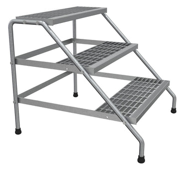 ALUMINUM WIDE 3-STEP STAND - KNOCK DOWN - Model SSA-3W-KD